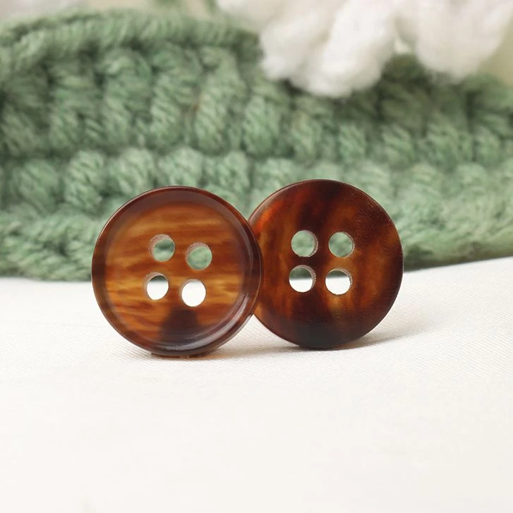 高端男女咖色牛角衬衫钮扣雪纺polo衫领扣衬衫扣子