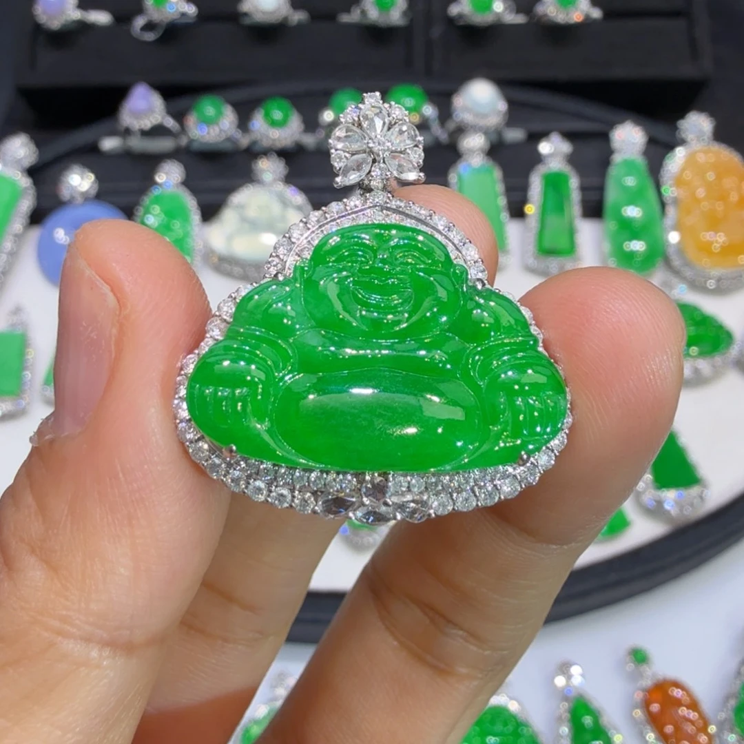 翡翠18K金镶嵌颈饰收到货48小时鉴赏期