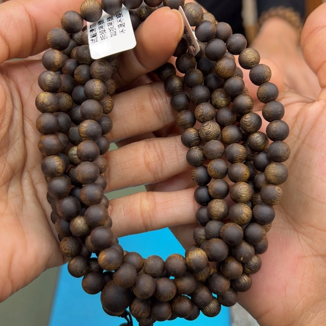 沉香手串透顶绿卡7/20g沉水浮多圈多样性发一
