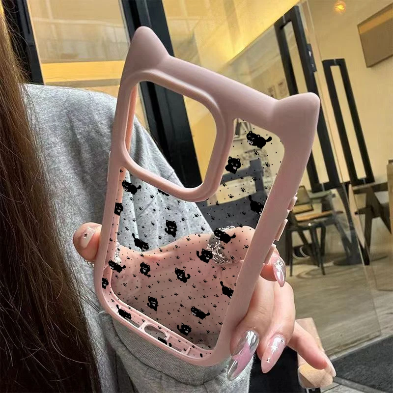 小猫咪适用苹果16Pro手机壳iPhone/华为/OPPO/小米/VIVO/一加软女