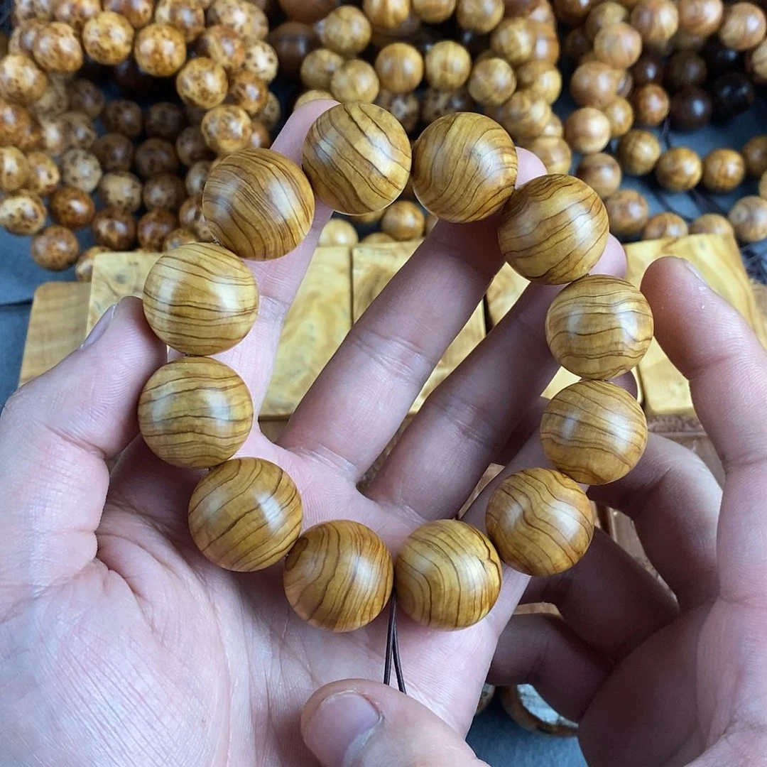 柏木（崖柏）手串/手链白粉骨料2.0虎皮纹