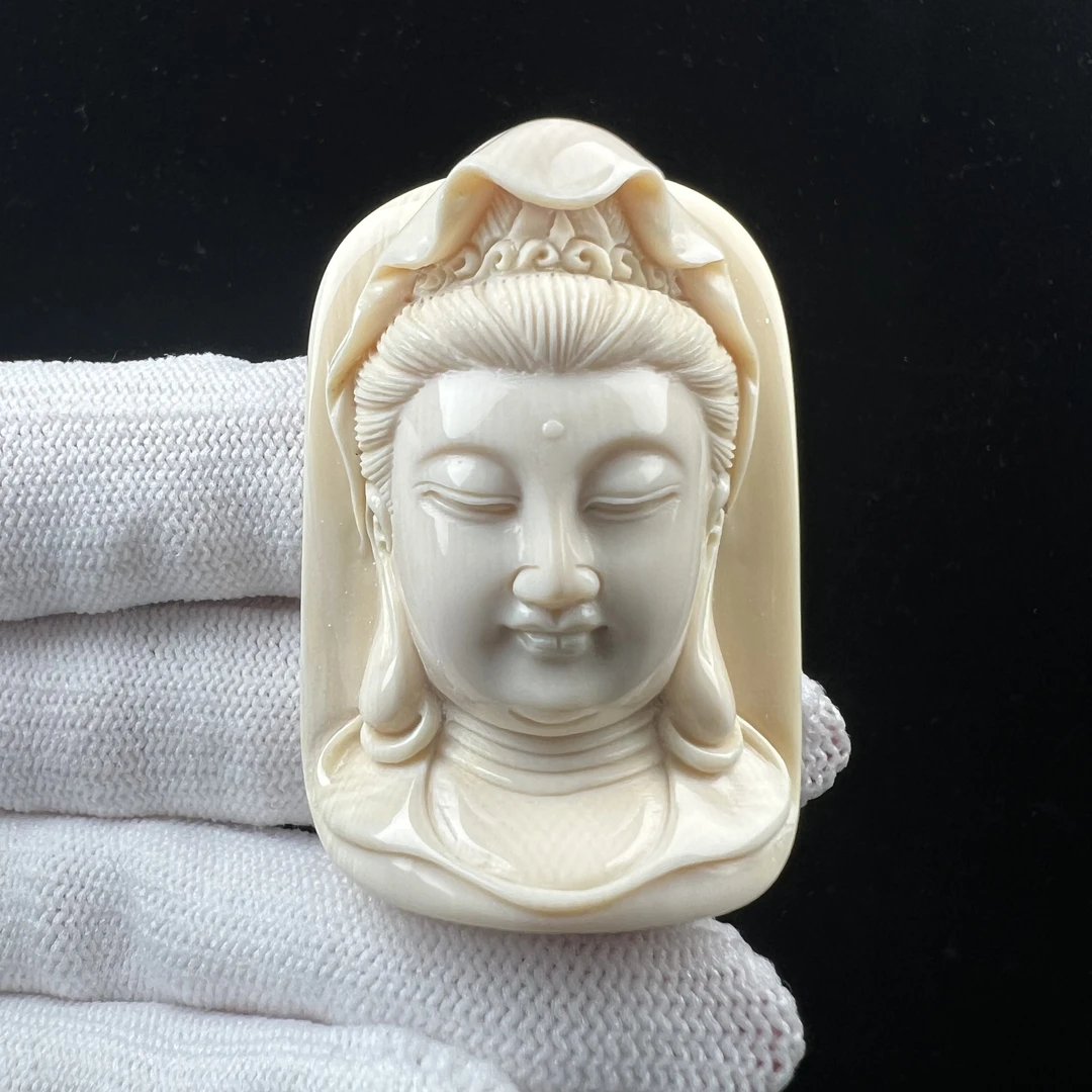 K9500天然猛犸牙 雕刻件 33*21*48mm支持鉴定 假一罚四