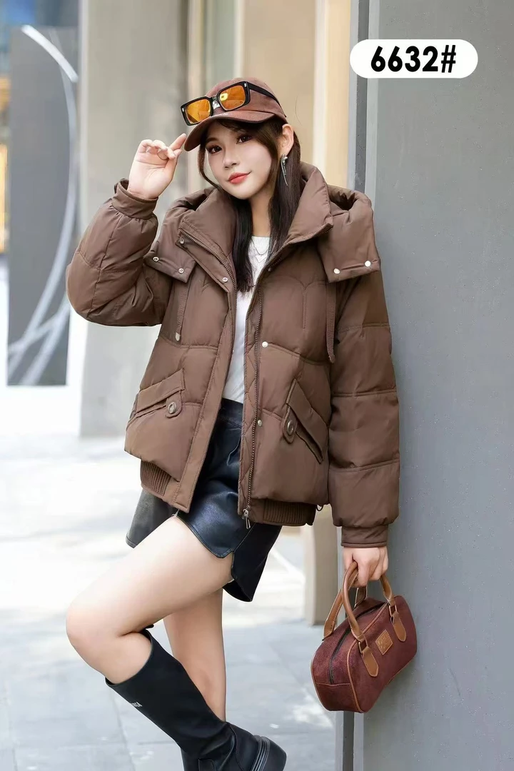 【yurong】冬季应季大码女装加厚外套短款6632