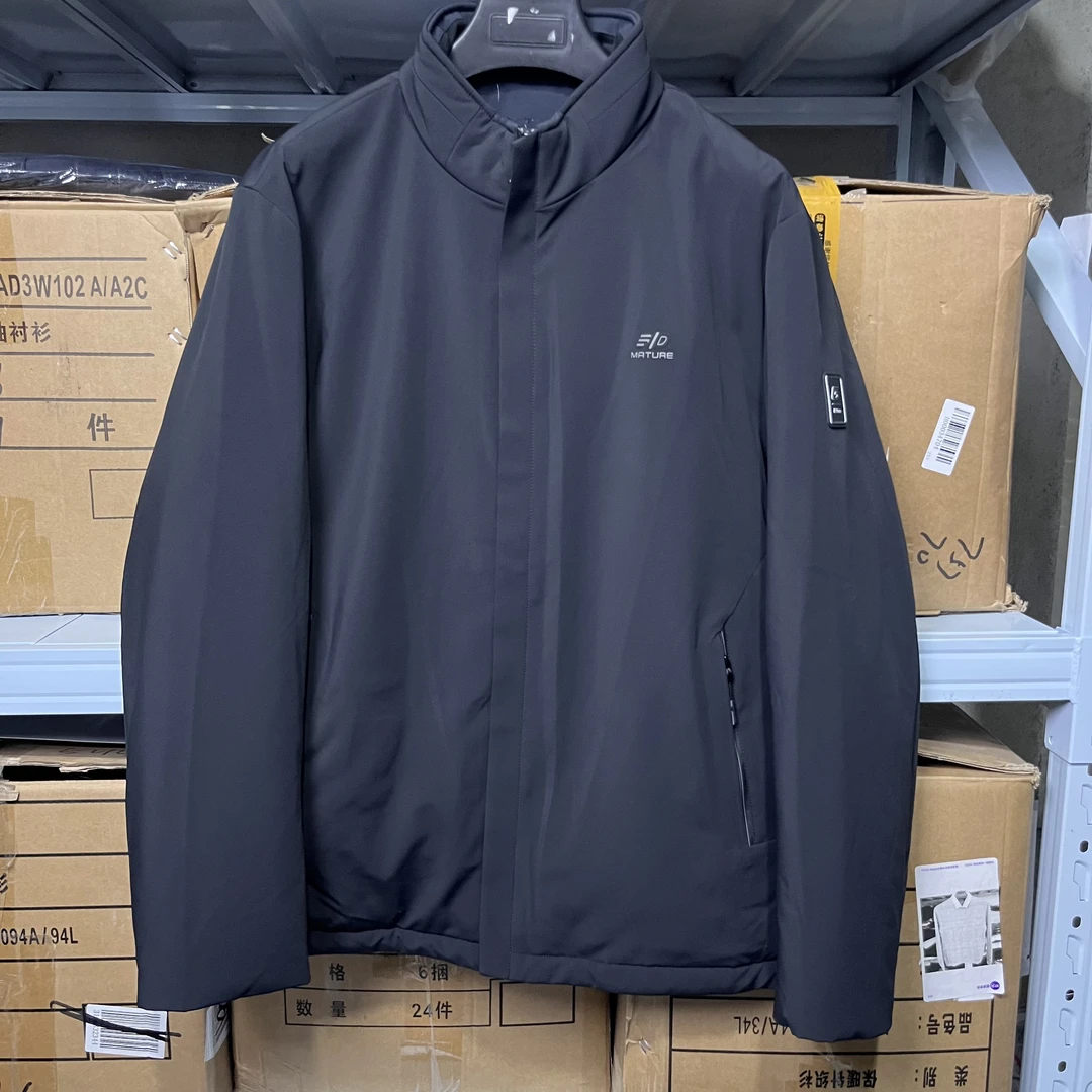 8817撤柜H剪标黑色立领拉链锦氨面料羽绒服冬季男士外套短款轻薄