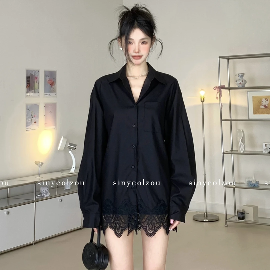 sinyeolzou 小众南法蕾丝衬衫 #8003