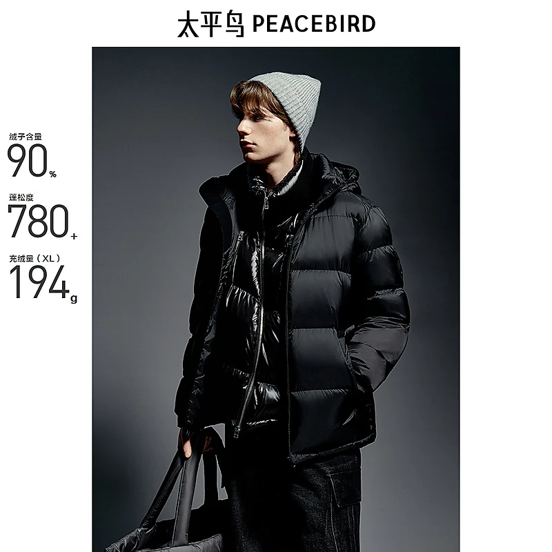 【商场同款】太平鸟男装 冬季鹅绒羽绒服男B1ACE4444