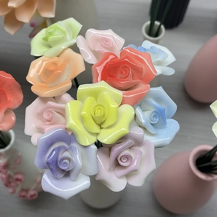 陶瓷纯手工捏花设计