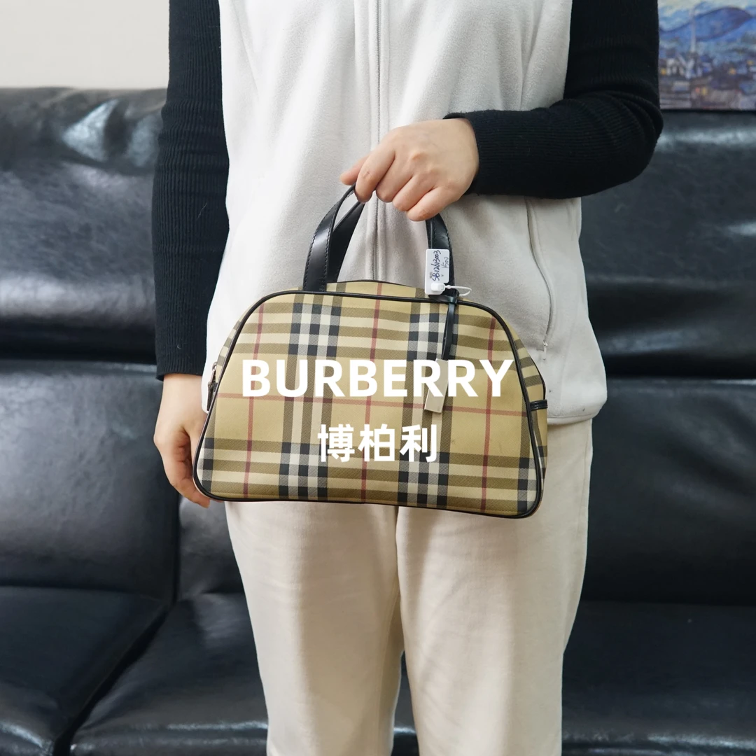 95新 BURBERRY/博柏利 巴宝莉/格纹手提包/FYSB12613003/3003