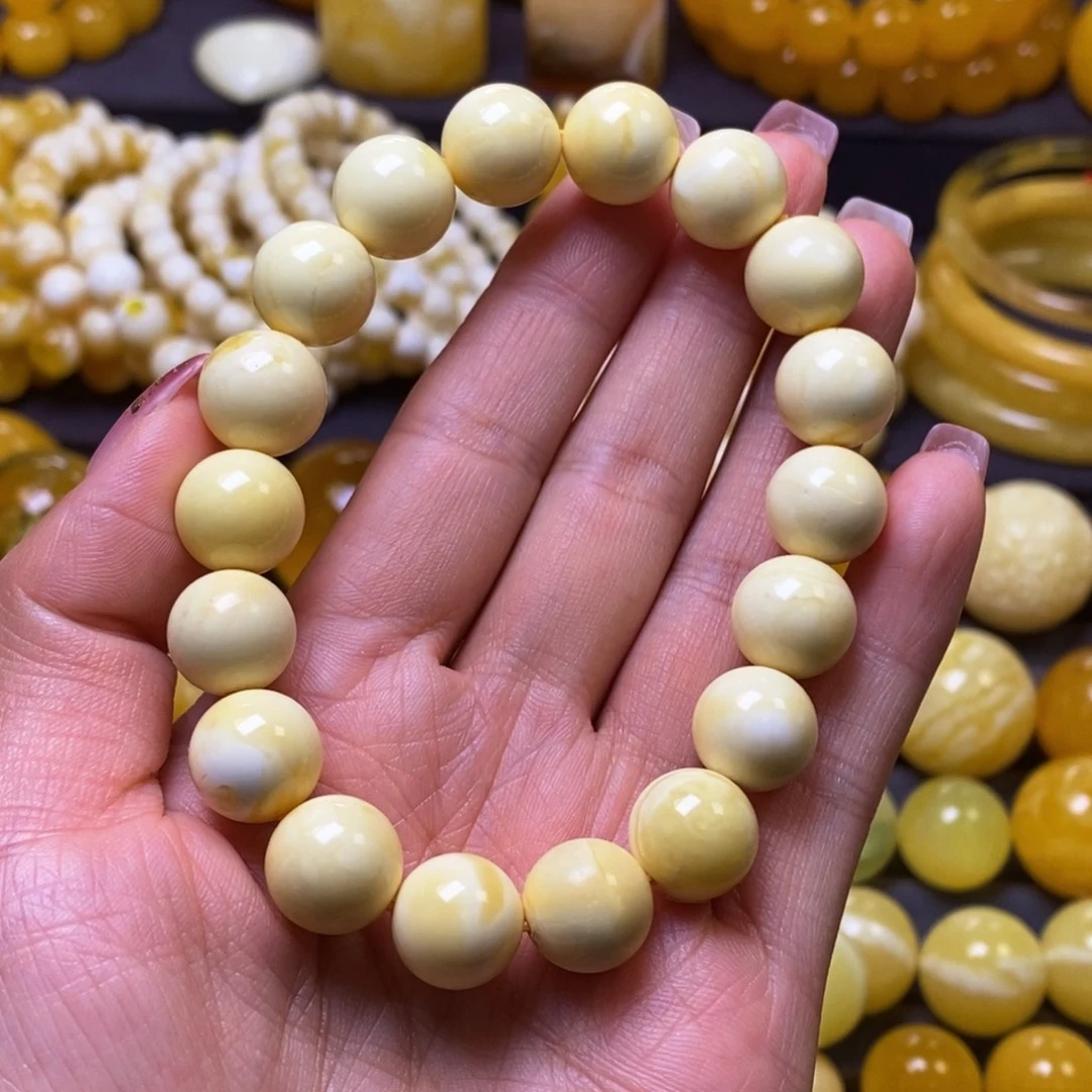 蜜蜡未镶嵌裸石手串