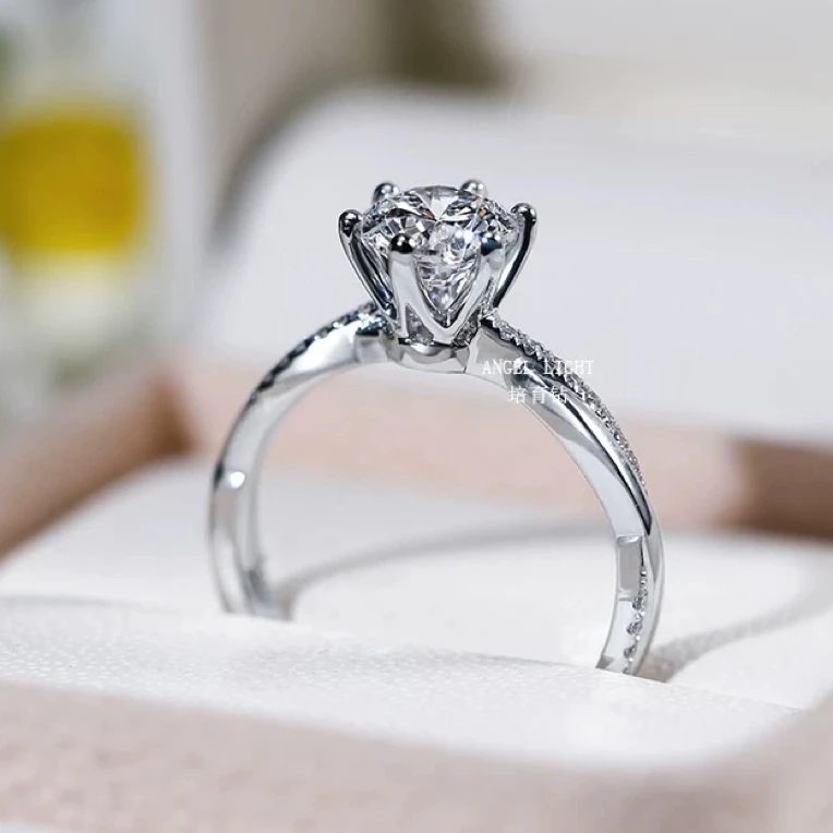 925银莫桑石戒指 【菀藤款】1克拉银戒