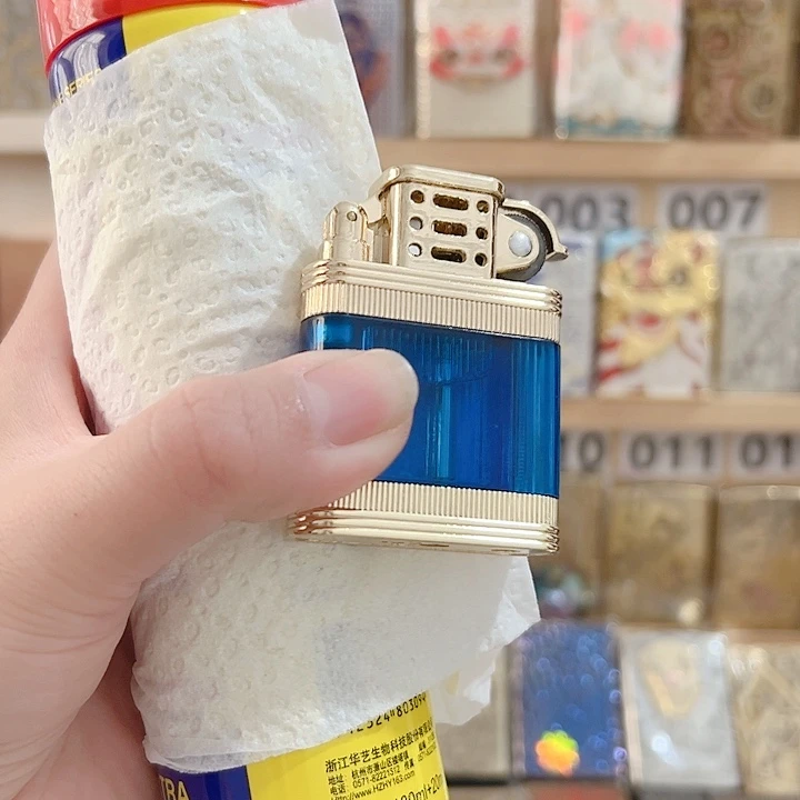 老九门金兰透明仓火机+200毫升耗材