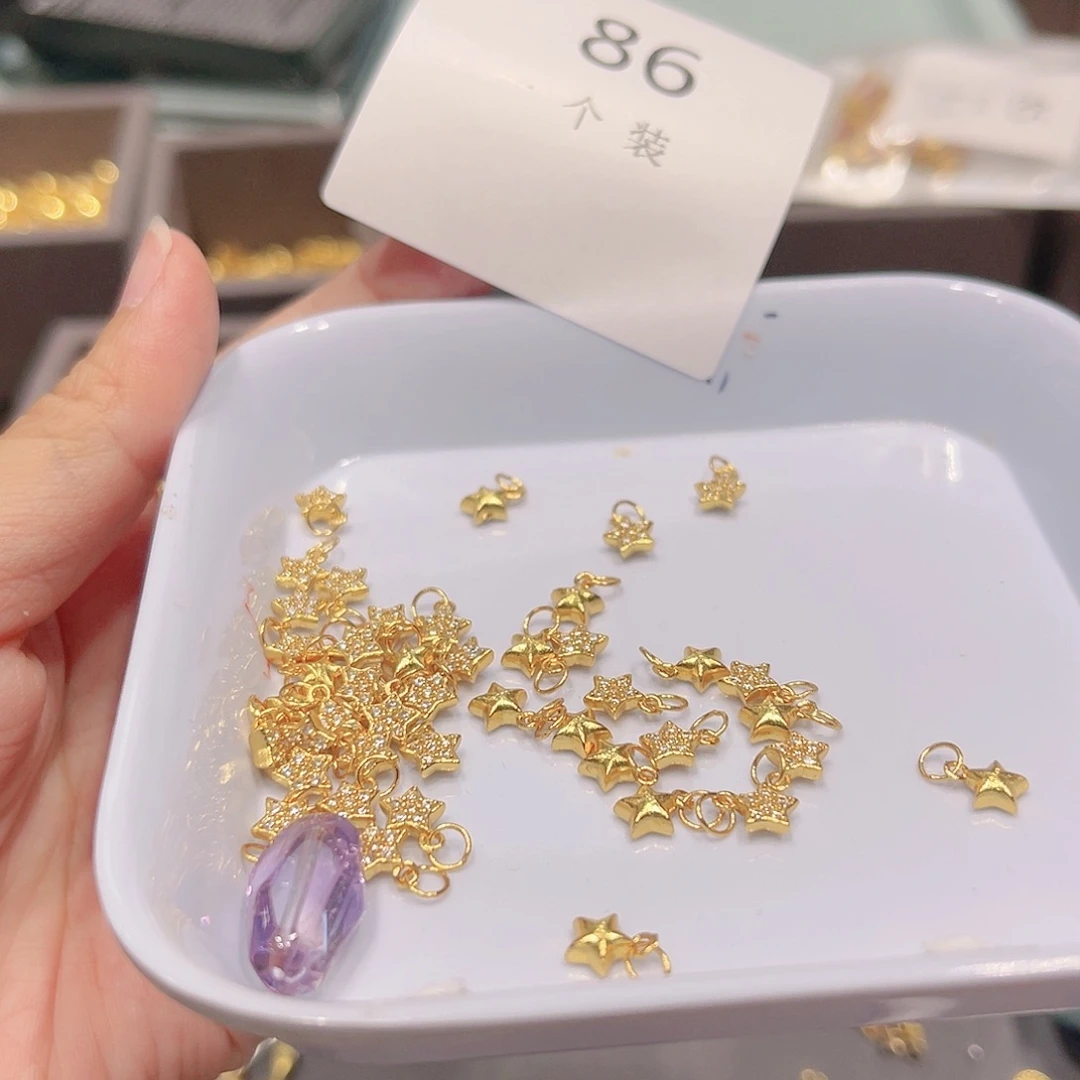 紫晶珠宝半成品银S925镀金镶嵌86