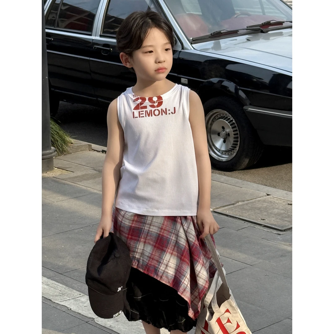 in 爱：nl25夏季男童无袖背心男孩薄款韩版棉儿童痞帅韩系潮90835