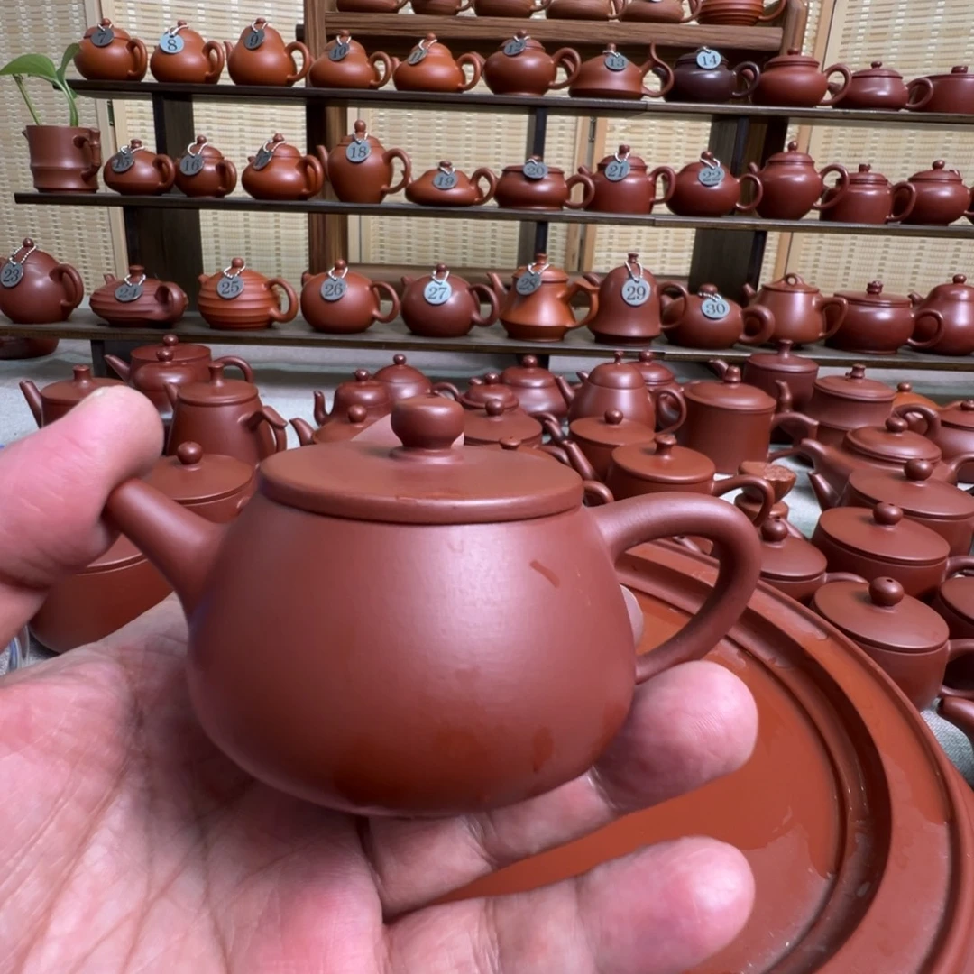 拉***登茶壶紫砂潮州手拉朱泥壶，微瑕不退换