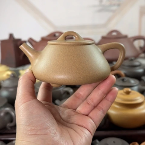 紫砂茶壶墨绿泥料200cc