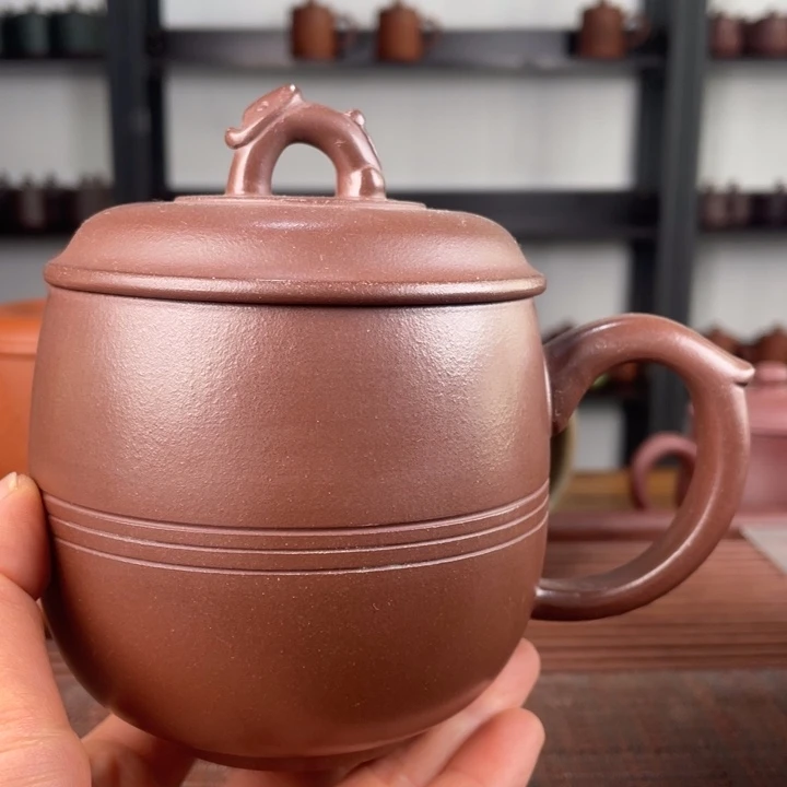 茶杯紫砂宜兴原矿紫砂盖杯微瑕