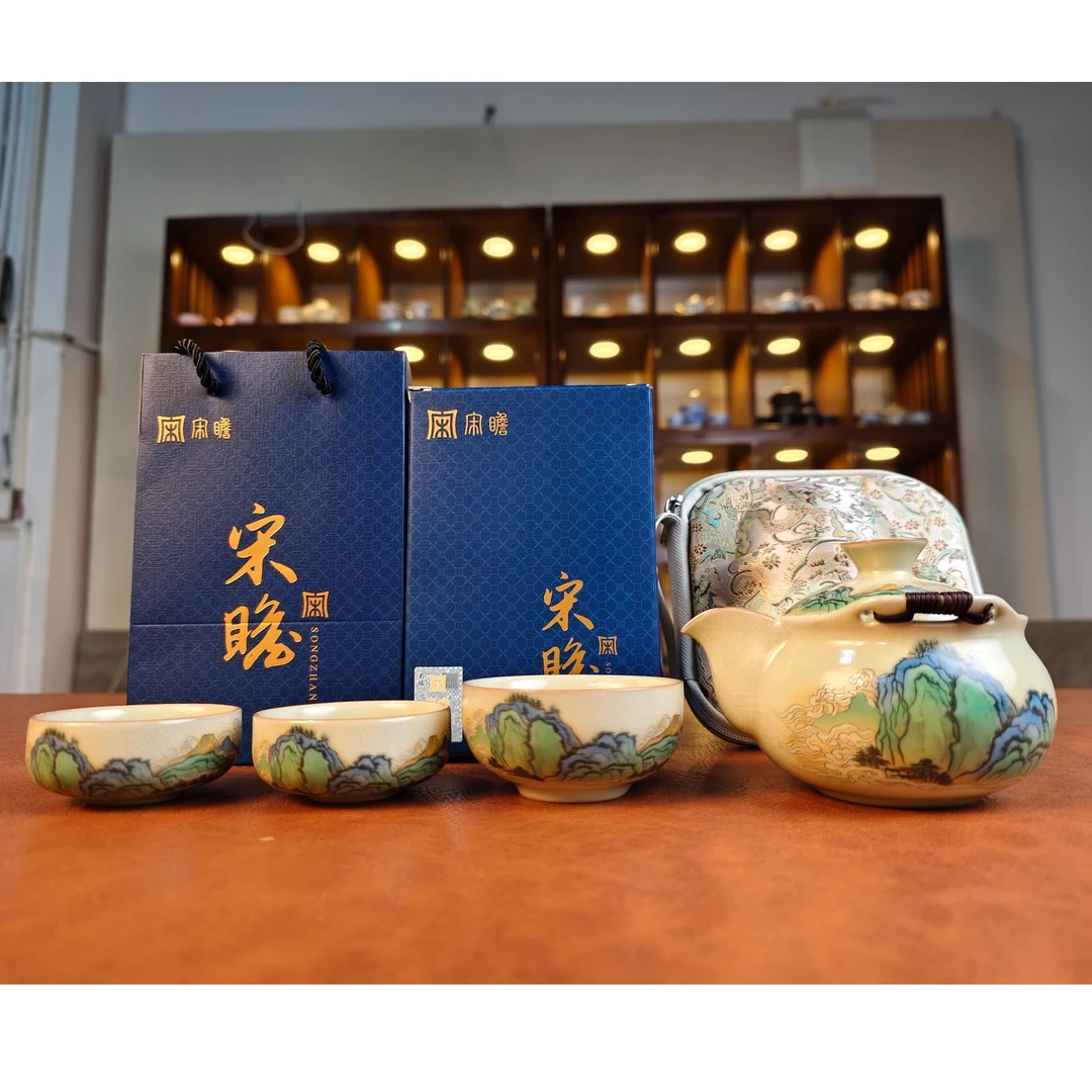 宋瞻千里江山手抓快客杯礼盒装5998