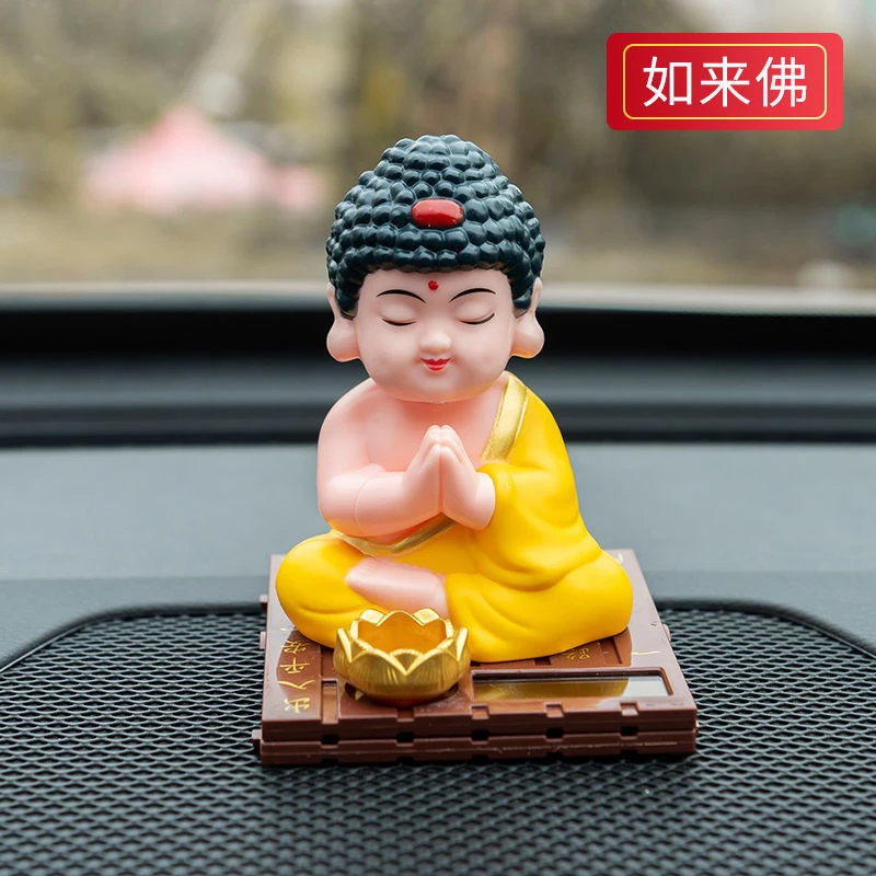 太阳能摇头如来佛汽车摆件车载装饰品摇头车上