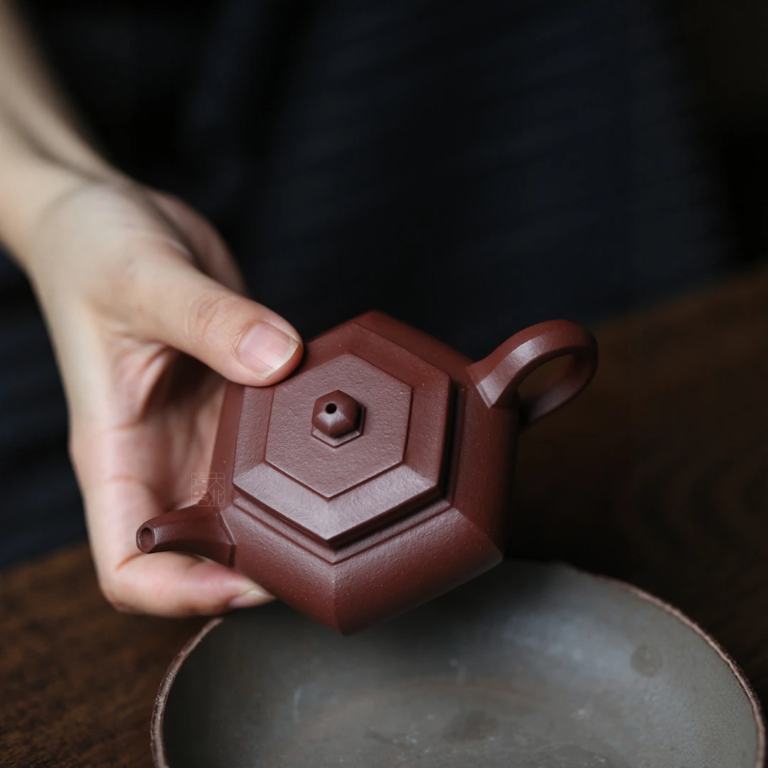 懂茶帝小品版大彬六方本山料紫泥大北造器宜兴紫砂125ml