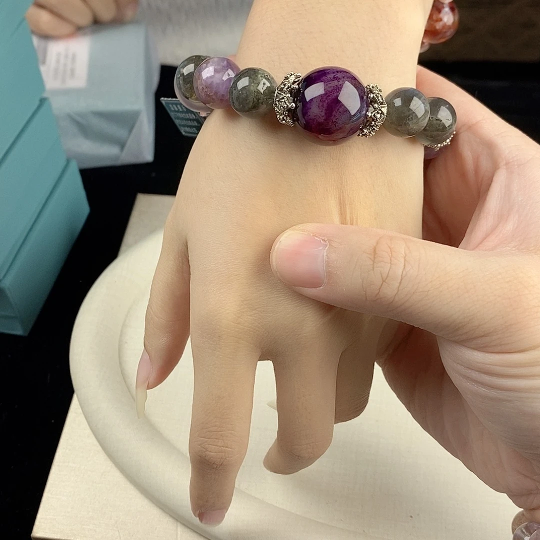 银S925镀金镶嵌手链水晶
