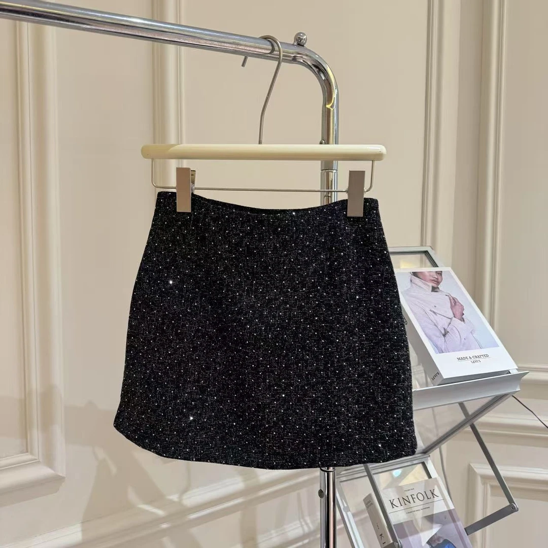 【星空裙】早秋高腰侧拉链修身气质显瘦百搭韩版半身裙