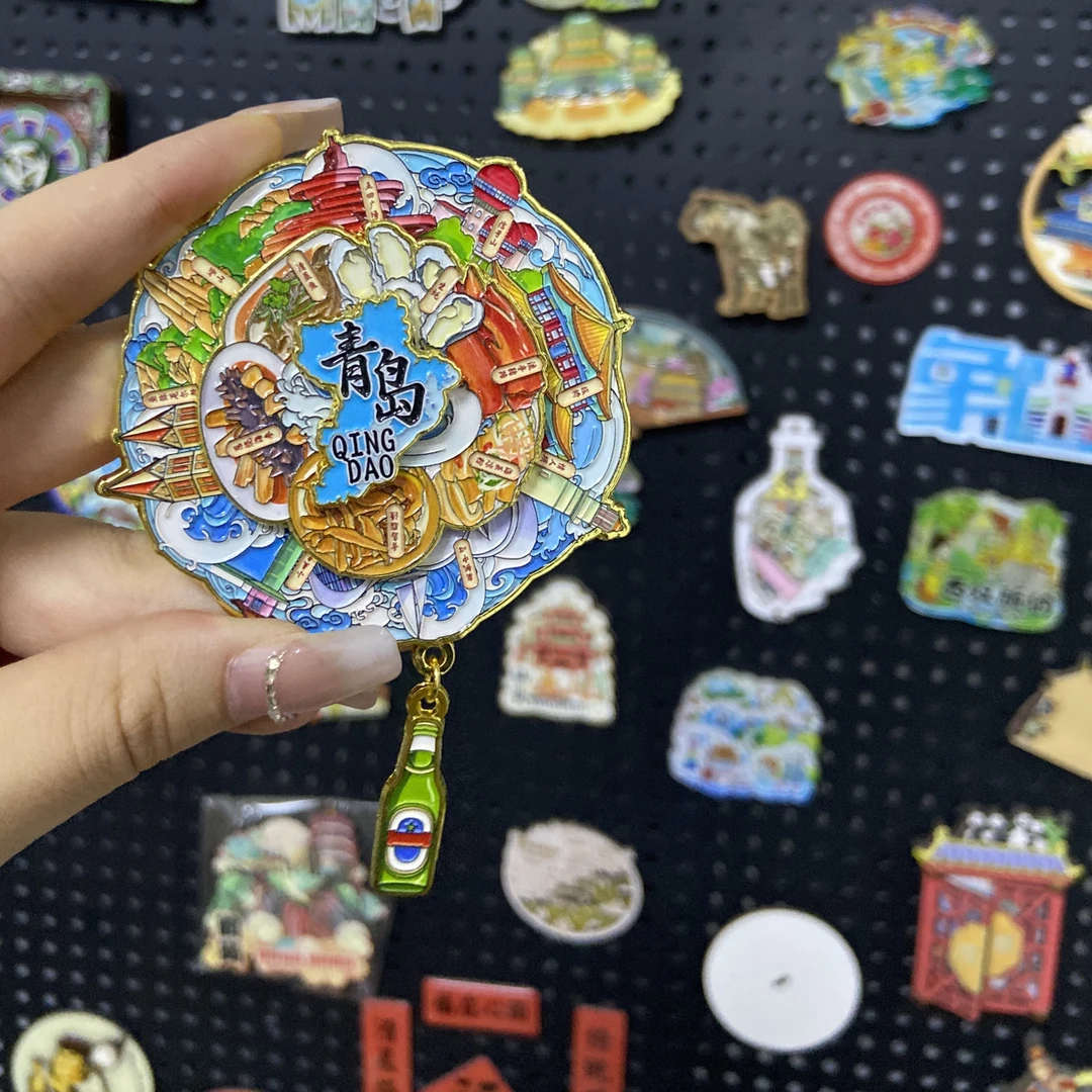 (混搭直播代拆)国潮文创冰箱贴磁吸金属木质滴胶冰箱贴对对碰