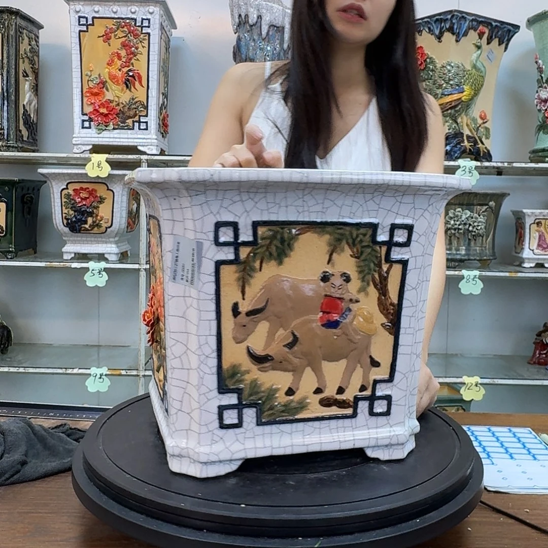 ****阳完全开放石湾盆330陶泥花盆