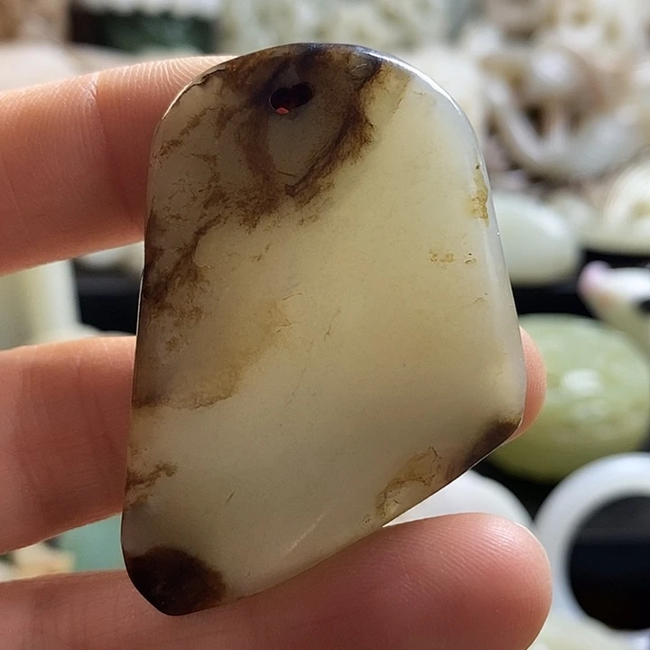 瓷片工艺品玉斧挂牌