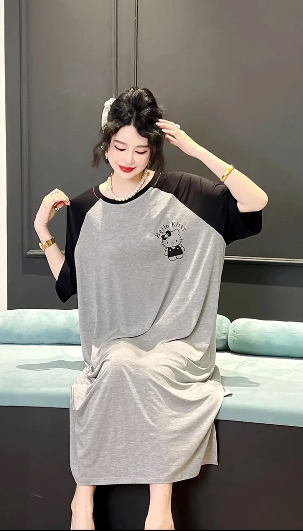 胖mm大码260斤孕妇装睡衣夏季短袖睡裙新款甜美可爱家居服睡裙