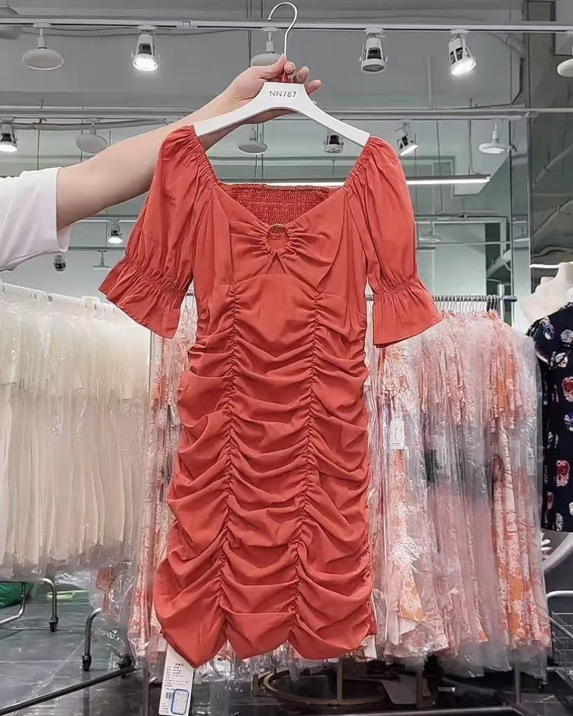 【幻彩SJ】NN787新款时尚连衣裙显瘦气质夏季设计师褶皱