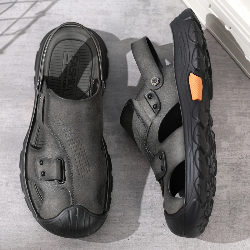 2025包头凉鞋男夏季外穿休闲软底防水沙滩鞋防滑开车两穿凉拖鞋子