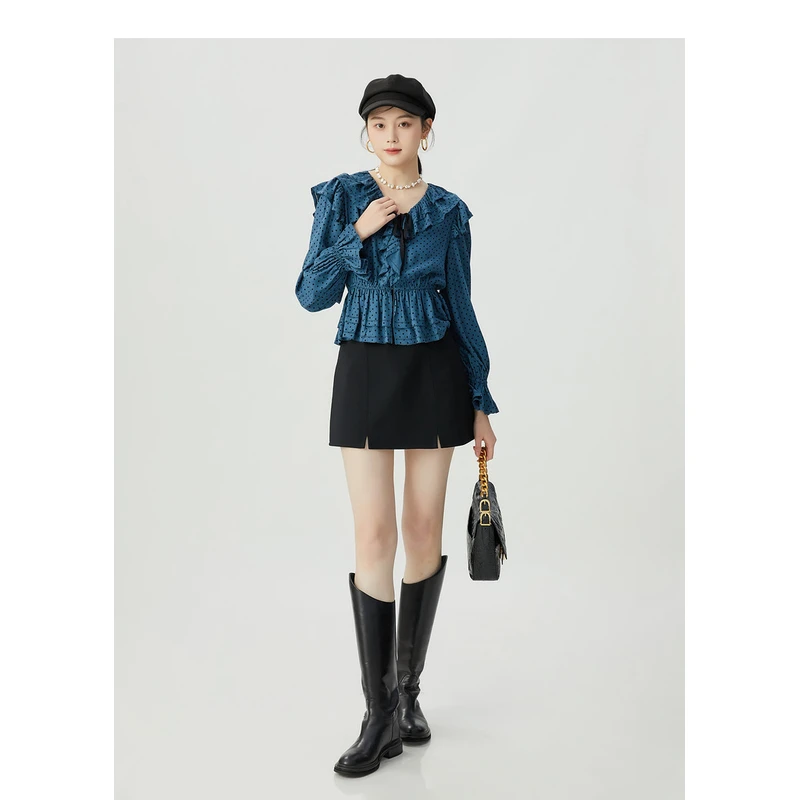 AMASS/阿玛施新款女装长袖衬衣波点衬衫5300987