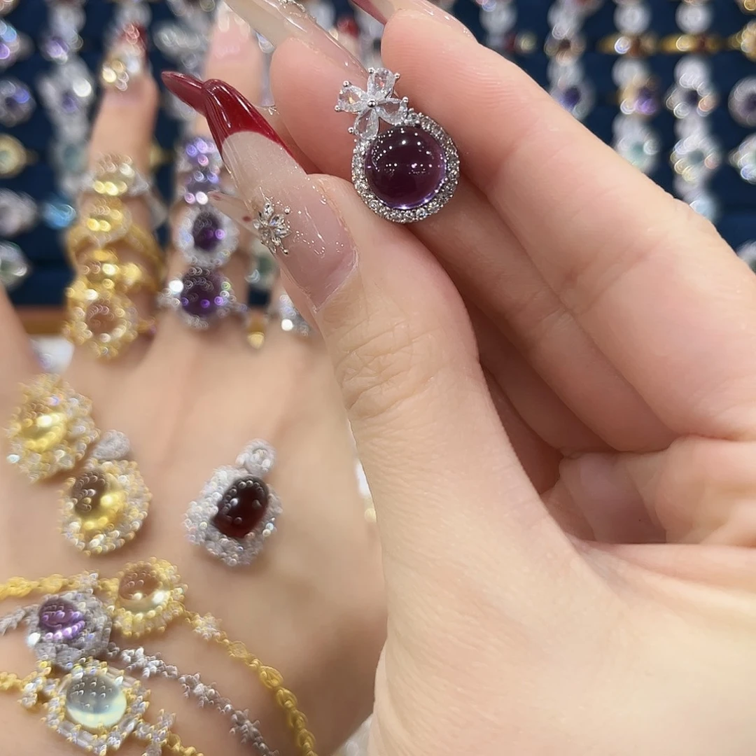 紫晶女款银S925镶嵌羿*吊坠3