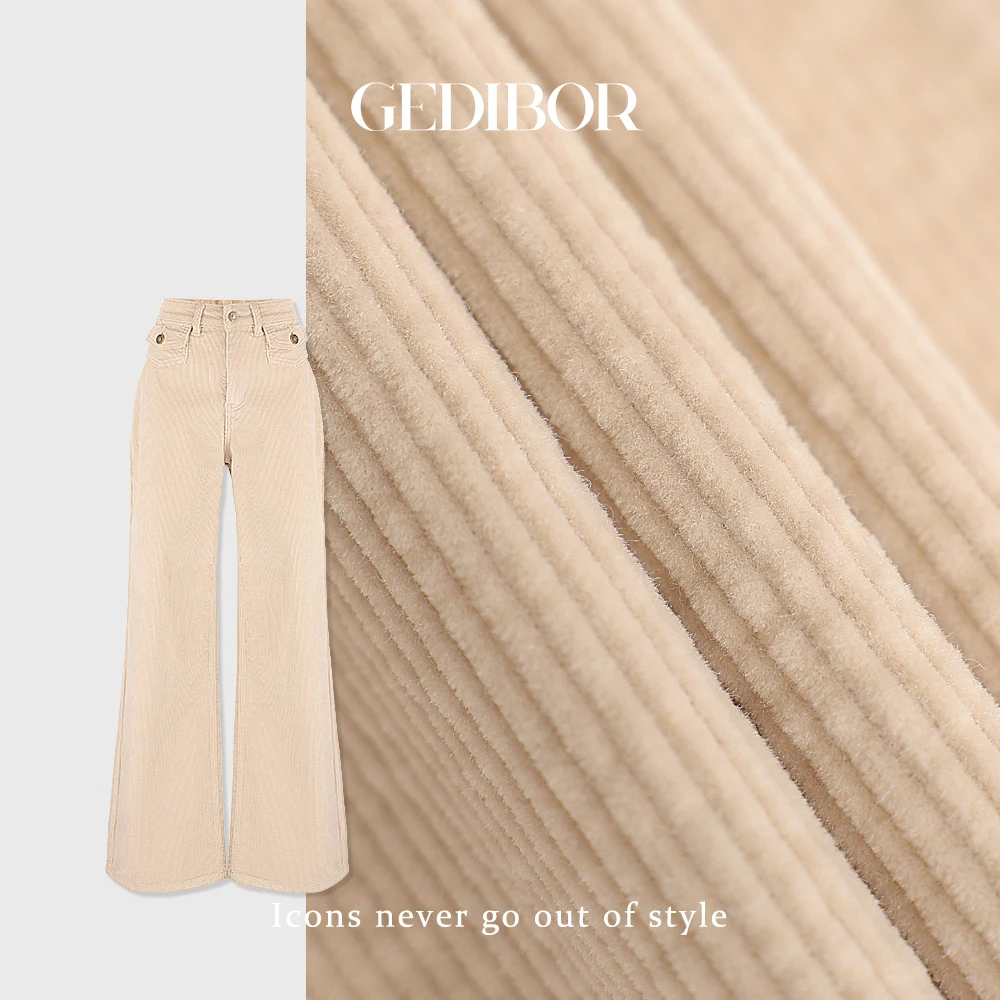 XUEXUE丨灯芯绒 微弹力复古高级直筒喇叭百搭长裤GD25-CK611