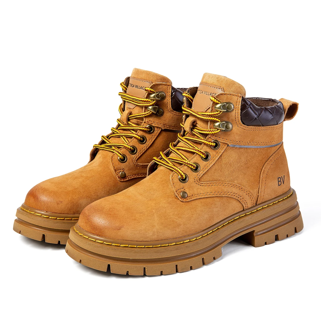 BOTTEGA【芯片版】户外休闲真皮情侣靴子男女同款大黄靴