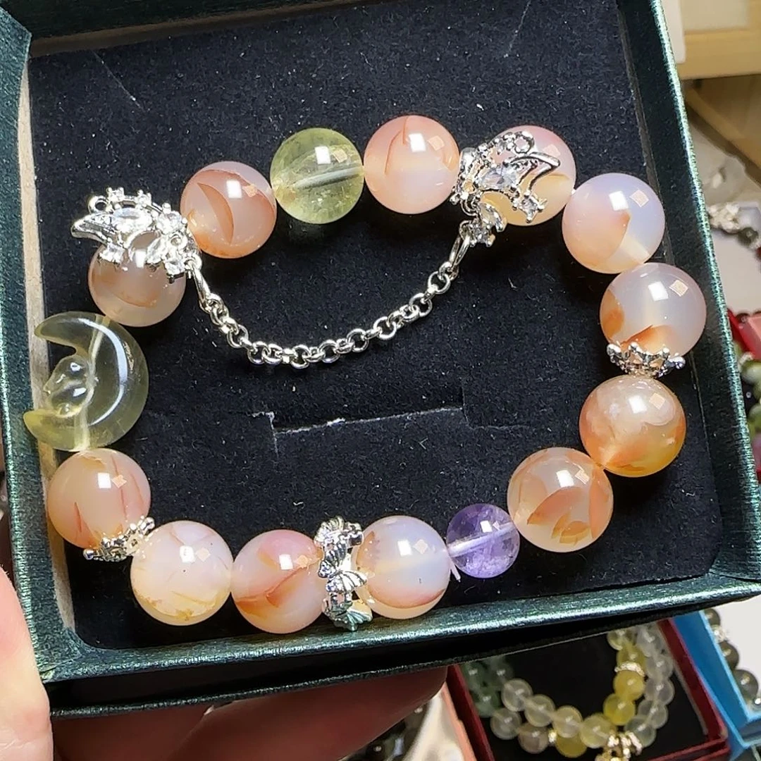 水晶手链合金月亮兔