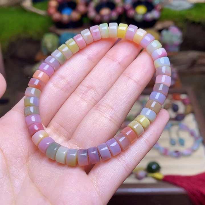 玛瑙/玉髓未镶嵌手串盐源玛瑙直切药片串