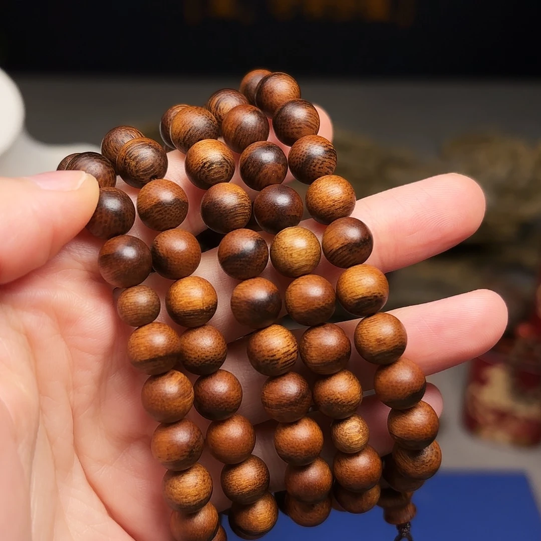 沉香手串越南芽庄红土白棋楠瘤疤0.8×108