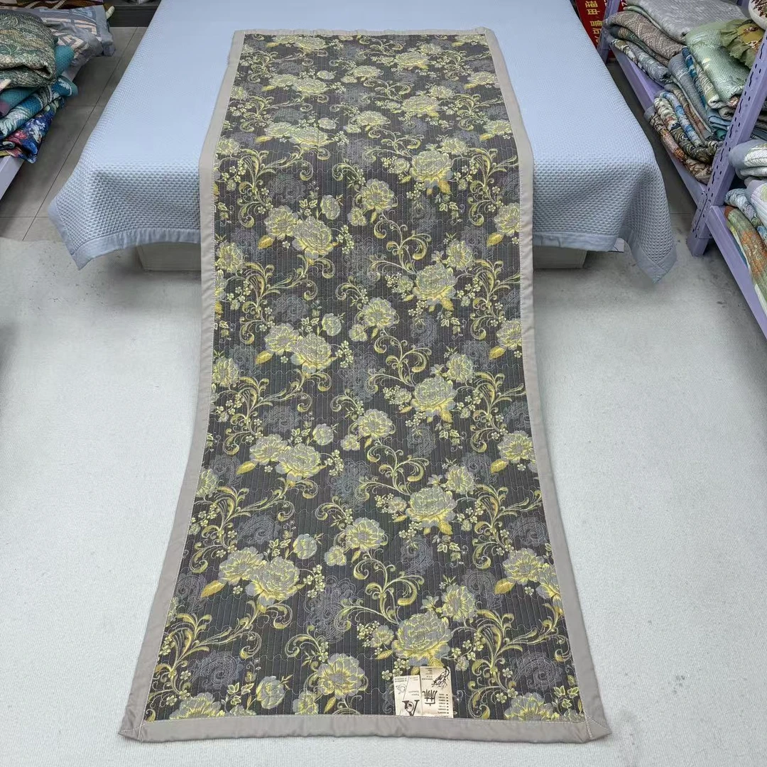 黄金牡丹90*220cm亚麻棉四季多功能沙发垫学生宿舍上下铺床垫防滑