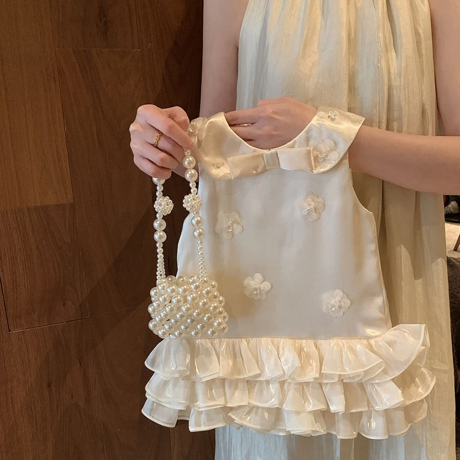 女童公主裙生日周岁礼服2025新款夏装小童女宝宝洋气礼服裙连衣裙