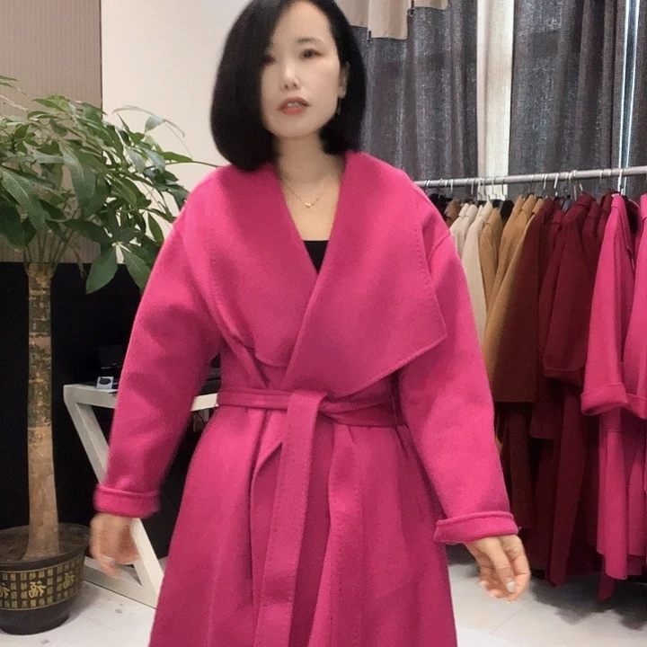 双面呢大衣S码长款