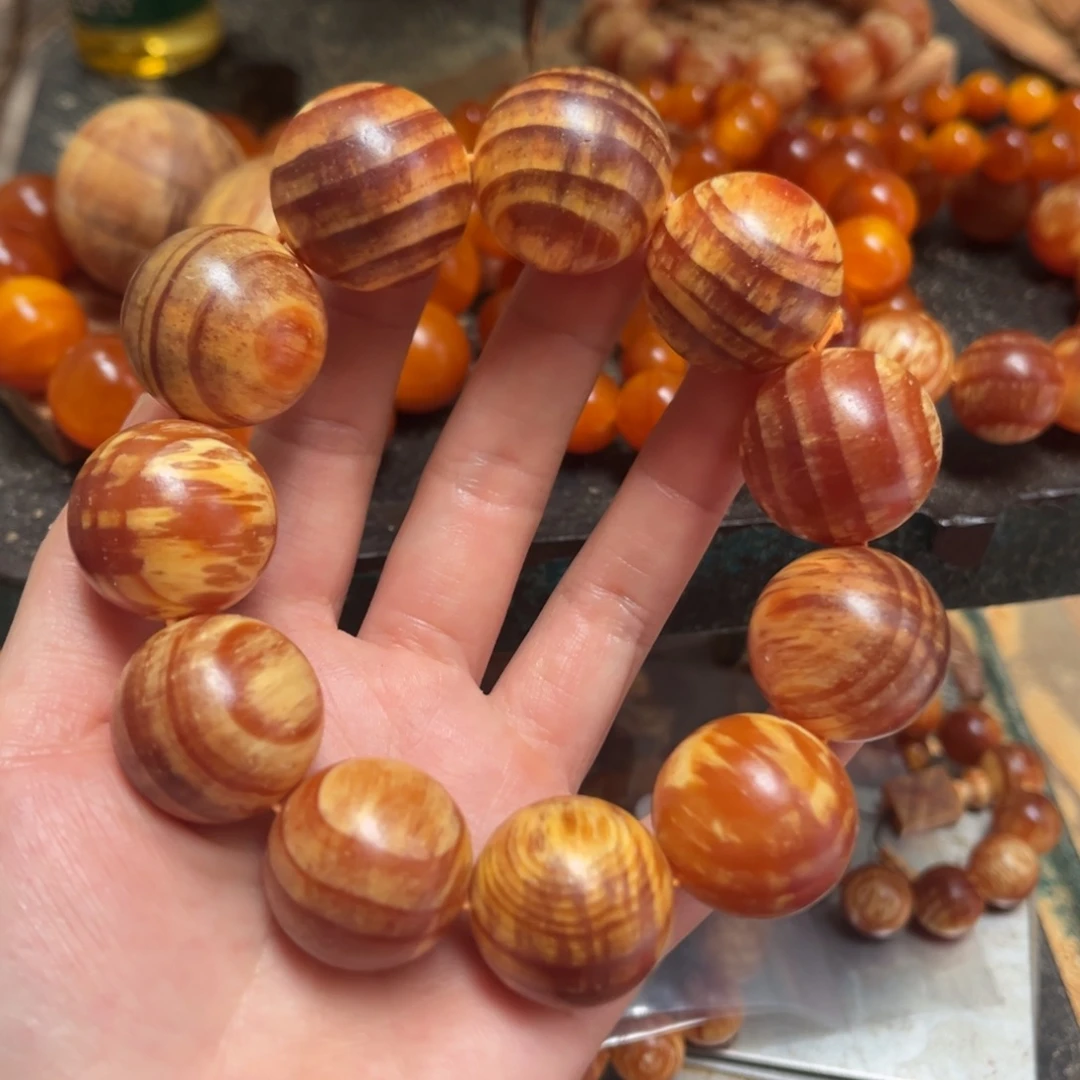 古***茄手串/手链松木（琥珀木）2.5规格18颗手持