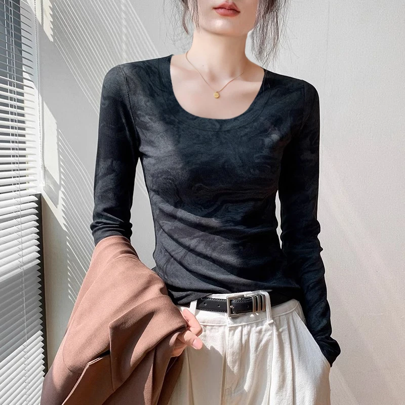 圆领打底衫2025春秋新款修身高级感西装内搭洋气风百搭上衣高级感