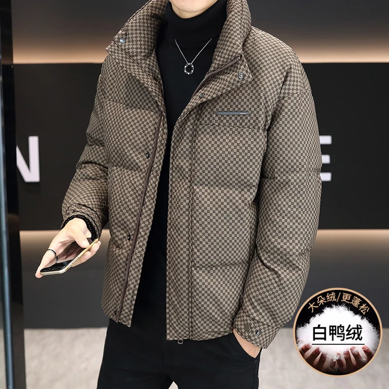 高端轻奢时尚羽绒服男士秋冬季新款加厚防寒宽松保暖立领羽绒外套