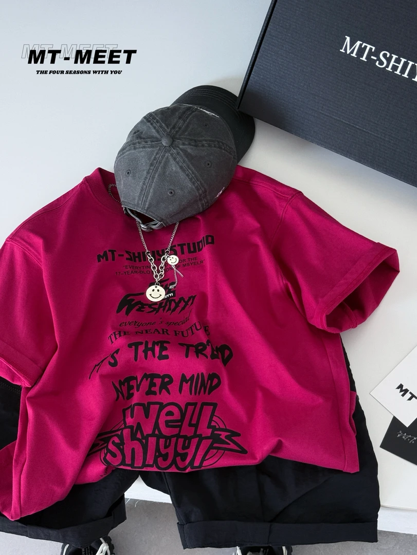 35711亲子夏季短袖圆领数码棉T恤韩版时尚上衣