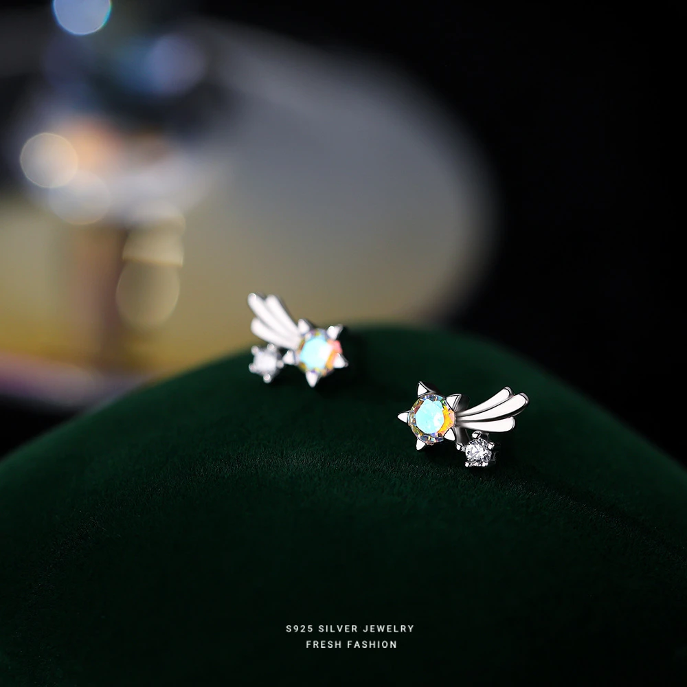 铜合金亚克力耳饰 小众韩版五角星耳钉轻奢耳环时尚气质