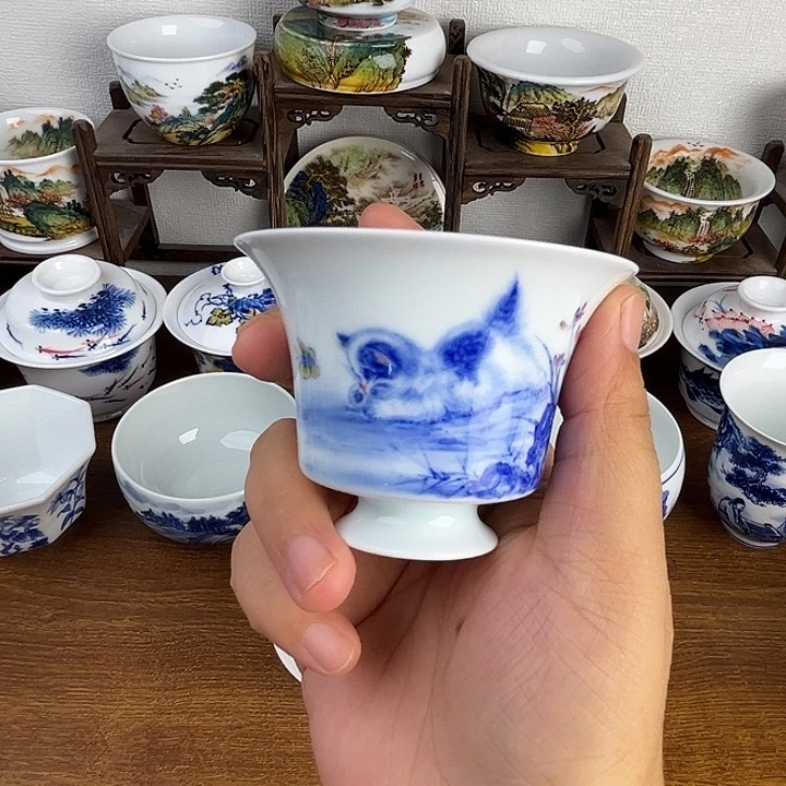 忠意堂釉下彩猫咪