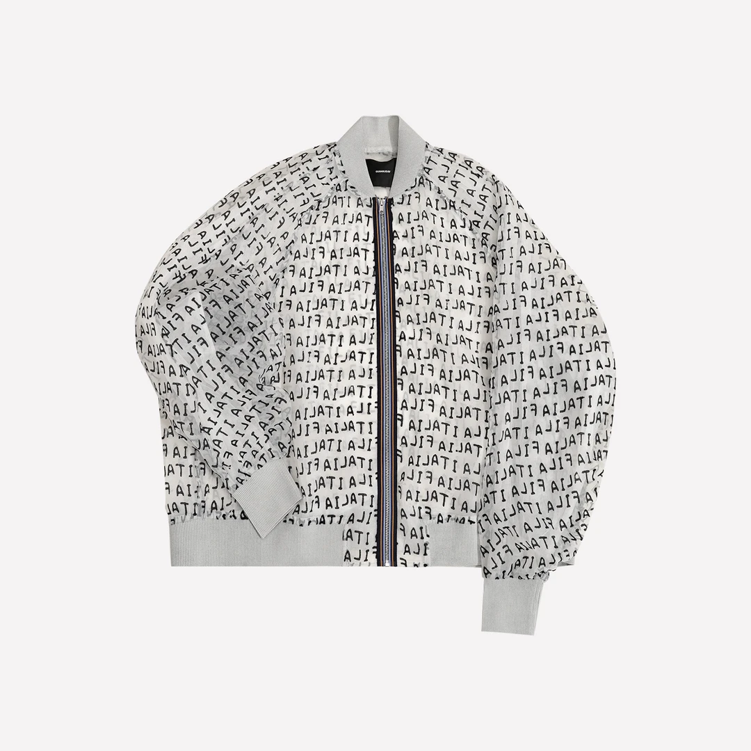 GG潮牌集合芯悟 25N春季新款时尚休闲舒适网纱印花外套  151208