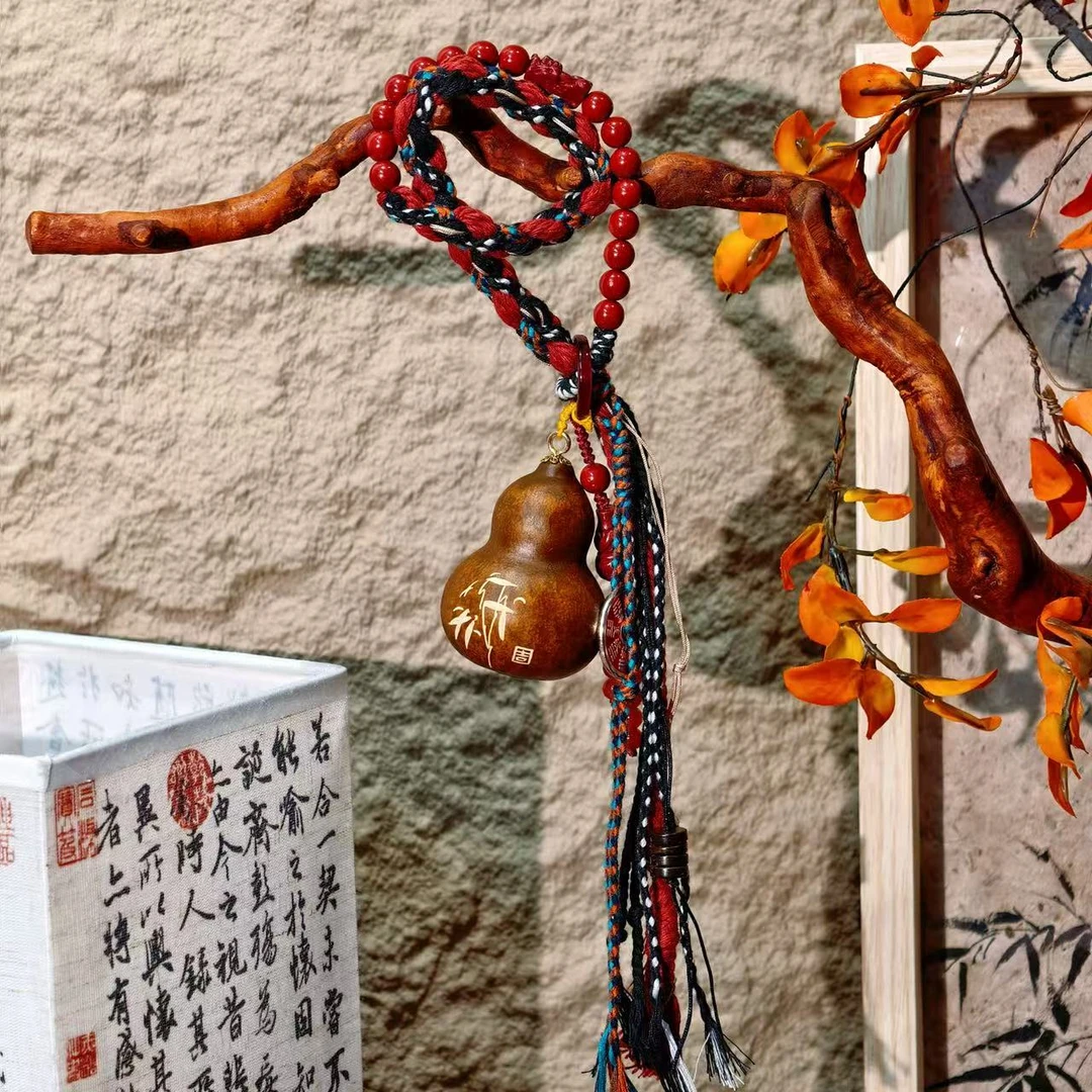 天然大漆葫芦刻字藏绳包挂中式复古流苏挂件车挂中国风