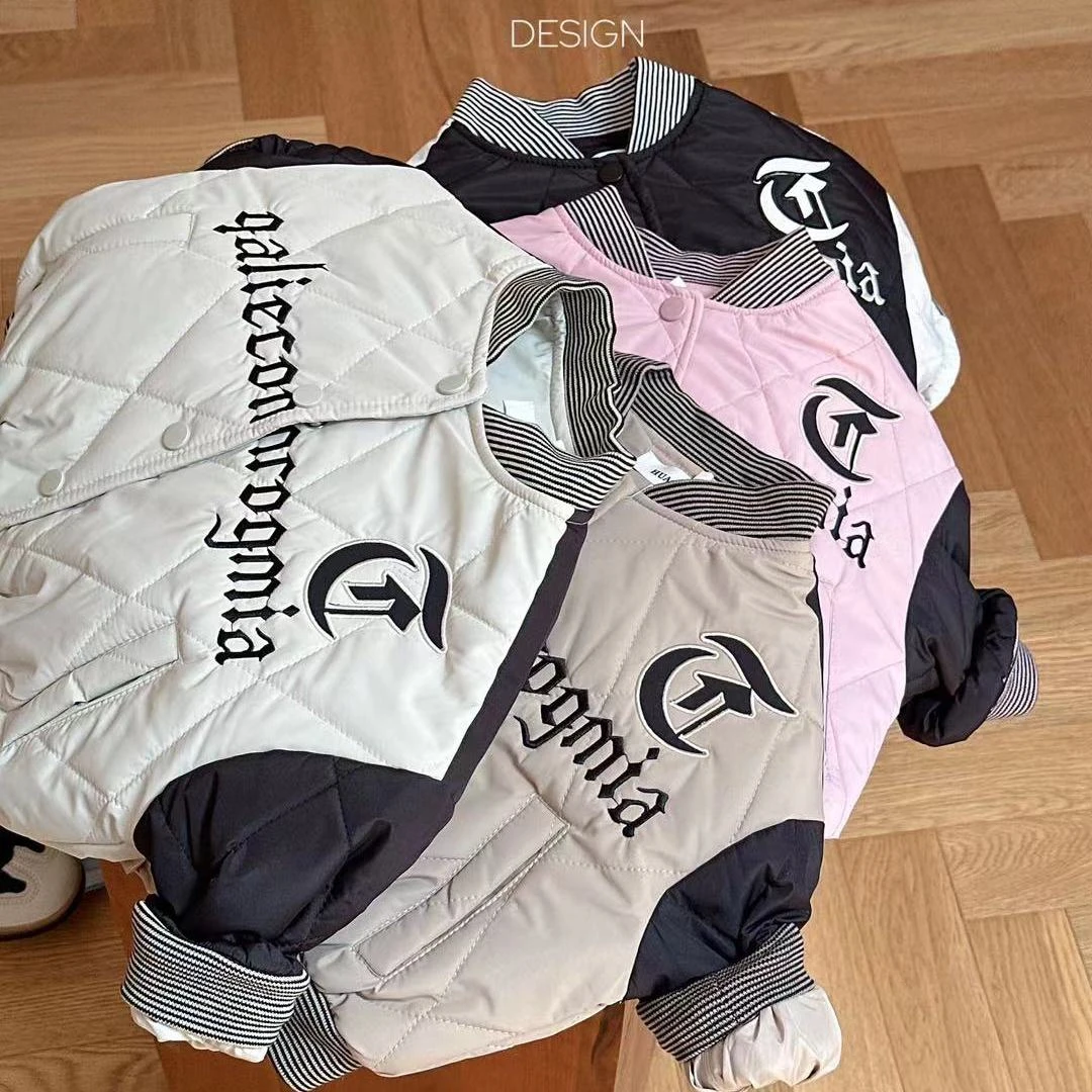 【E1808】男童春装棒球服外套2025新款春季夹棉儿童男孩秋冬款棉服